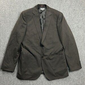 H&M‎ Blazer Mens 44 Brown Striped Suit Jacket Polyester Blend Adults